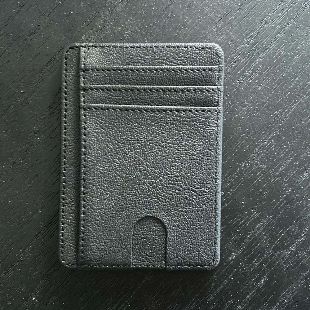 Never Used Italian 8 Pocket Slim Card Black Wallet